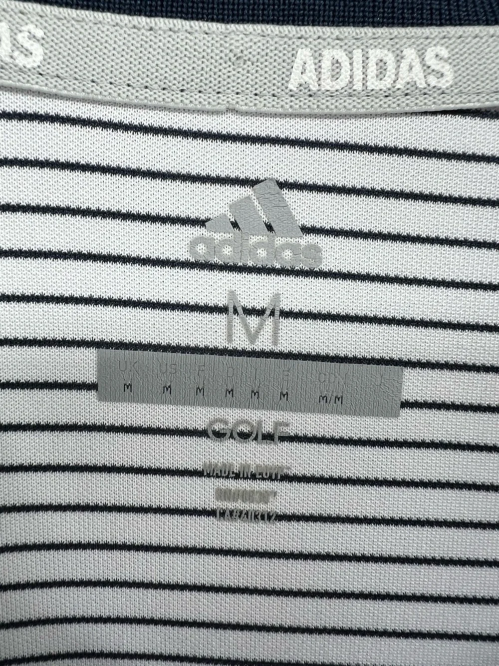 Adidas Golf Navy White Performance Polo Mens Medium